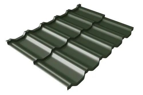 Металлочерепица модульная Квинта Uno Grand Line c 3D резом 0,5 GreenСoat Pural Matt RR 11 темно-зеленый (RAL 6020 хромовая зелень) купить в Брянске