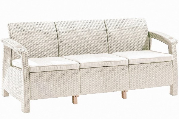 Трёхместный диван  Yalta Sofa 3 Seat белый купить в Брянске