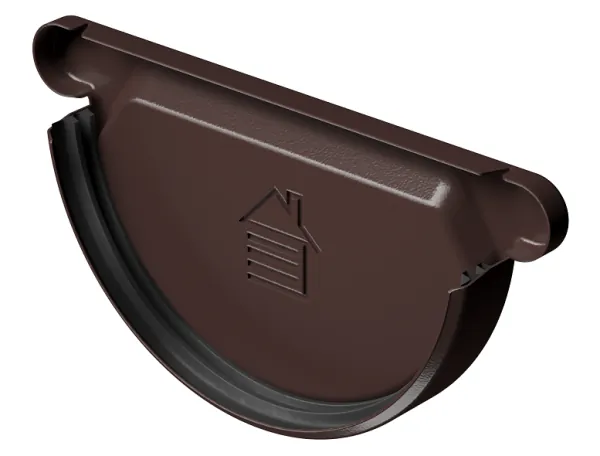 Заглушка желоба D125 Döcke STAL PREMIUM Шоколад, (RAL 8019) купить в Брянске