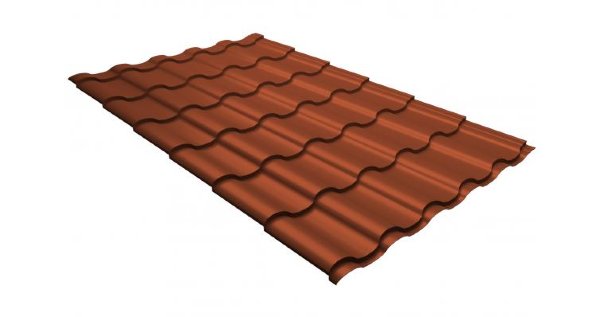 Металлочерепица кредо GL 0,5 GreenСoat Pural RR 750 кирпично-красный (RAL 8004 терракота) купить в Брянске