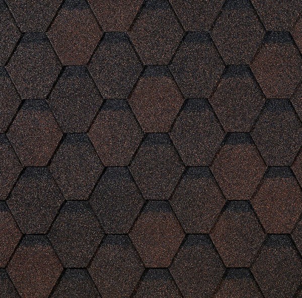 Гибкая черепица EURASIA Docke, Коллекция ШЕСТИГРАННИК Коричневый купить в Брянске