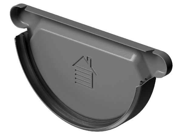 Заглушка желоба D125 Döcke STAL PREMIUM Графит, (RAL 7024) купить в Брянске
