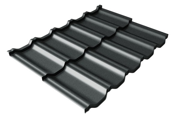 Металлочерепица модульная Квинта Uno Grand Line c 3D резом 0,5 Satin RAL 7016 антрацитово-серый купить в Брянске