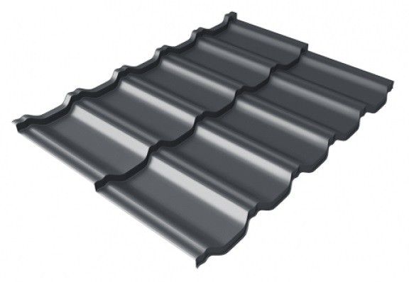Металлочерепица модульная Квинта Uno Grand Line c 3D резом 0,5 Satin Мatt RAL 7024 мокрый асфальт купить в Брянске