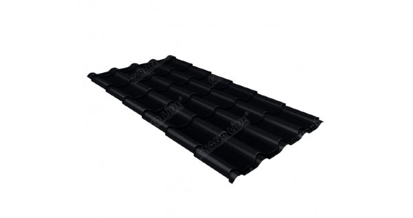Металлочерепица камея 0,45 Drap RAL 9005 черный купить в Брянске