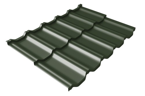 Металлочерепица модульная Квинта Uno Grand Line c 3D резом 0,5 GreenСoat Pural RR 11 темно-зеленый (RAL 6020 хромовая зелень) купить в Брянске