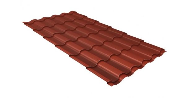 Металлочерепица кредо GL 0,5 Velur20 RAL 8004 терракота купить в Брянске
