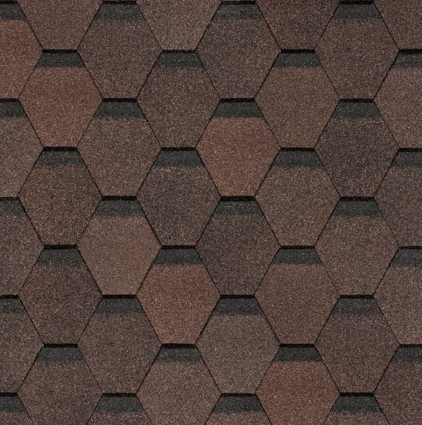 Гибкая черепица Docke, коллекция Шестигранник Коричневый купить в Брянске