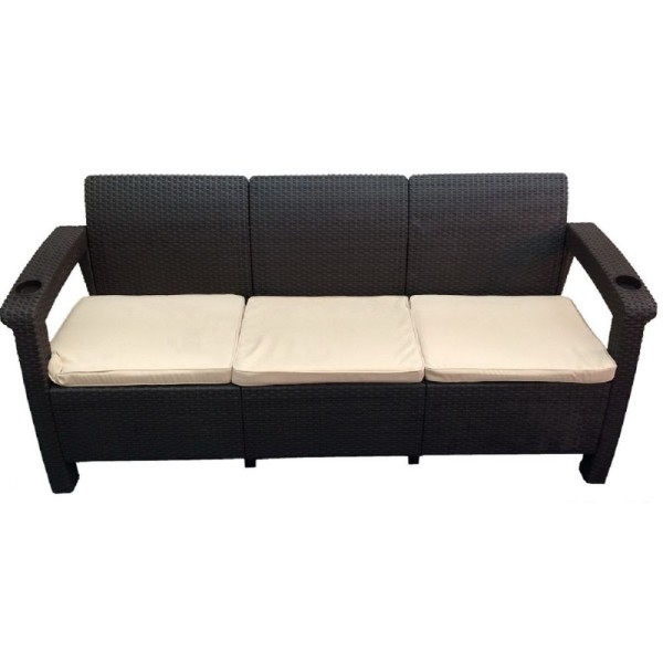 Трёхместный диван  Yalta Sofa 3 Seat венге купить в Брянске