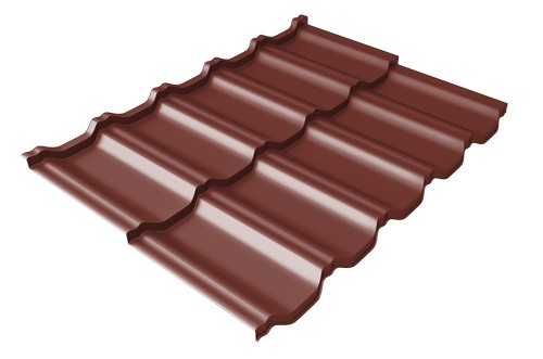 Металлочерепица модульная Квинта Uno Grand Line c 3D резом 0,5 Satin RAL 3009 оксидно-красный купить в Брянске