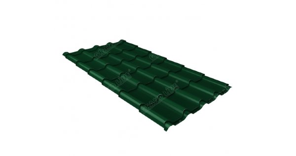 Металлочерепица камея 0,5 Satin RAL 6005 зеленый мох купить в Брянске