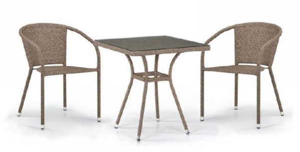 Комплект плетеной мебели AFINA из иск. ротанга T282BNT/Y137C-W56 Light Brown 2Pcs купить в Брянске