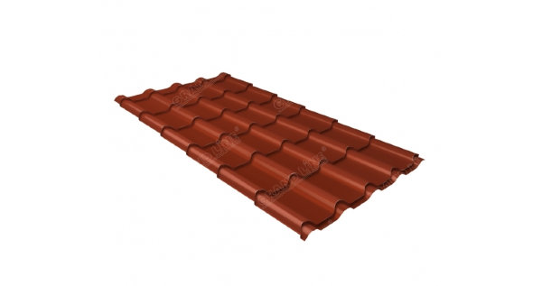 Металлочерепица камея 0,5 Satin RAL 8004 терракота купить в Брянске