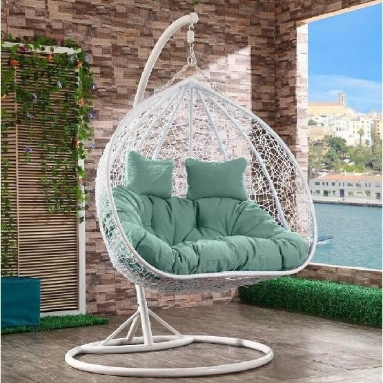 Кресло Подвесное из искусственного ротанга AFM-109A White/Green купить в Брянске