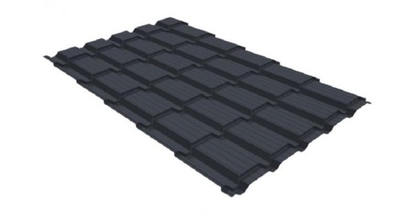 Металлочерепица GL квадро профи 0,5 GreenCoat Pural RR 23 темно-серый (RAL 7024) мокрый асфальт купить в Брянске