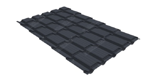 Металлочерепица GL квадро профи 0,5 Satin RAL 7024 мокрый асфальт купить в Брянске