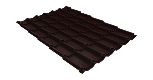 Металлочерепица классик GL 0,5 Velur20 RAL 8017 шоколад купить в Брянске