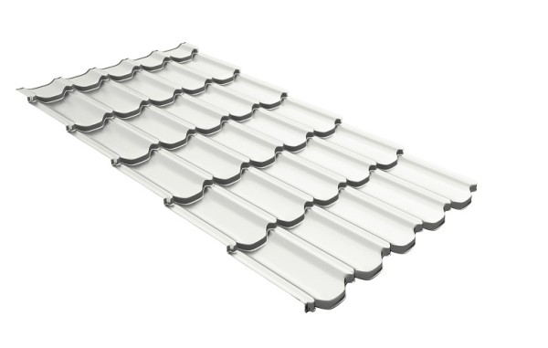 Металлочерепица квинта плюс с 3D резом 0,5 Satin RAL 9003 сигнальный белый купить в Брянске