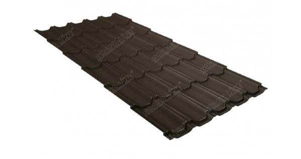 Металлочерепица квинта плюс 0,5 GreenCoat Pural Matt RR 32 темно-коричневый (RAL 8019 серо-коричневый) купить в Брянске